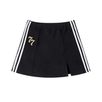"77" Contrast Side Stripe Slit Skirt
