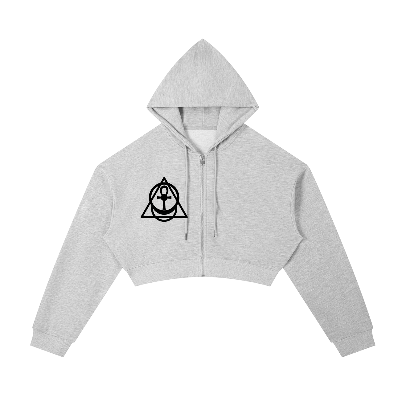 "Samantha.Set" Essentials Cropped Zip-Up Hoodie