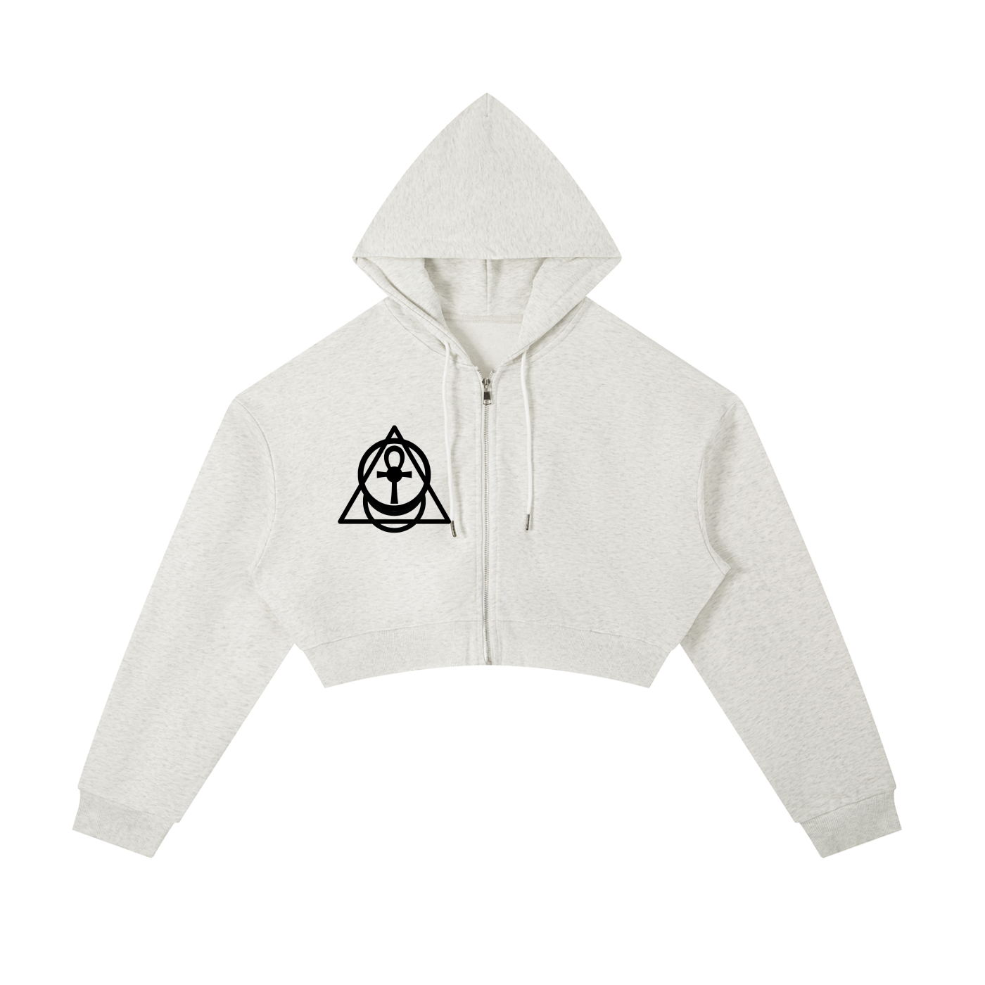 "Samantha.Set" Essentials Cropped Zip-Up Hoodie