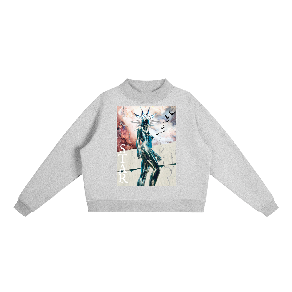 STARCHILD Fleece Mock-Neck Crew Sweatshirt