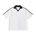 "77" Contrast Collar Striped Soccer Jersey