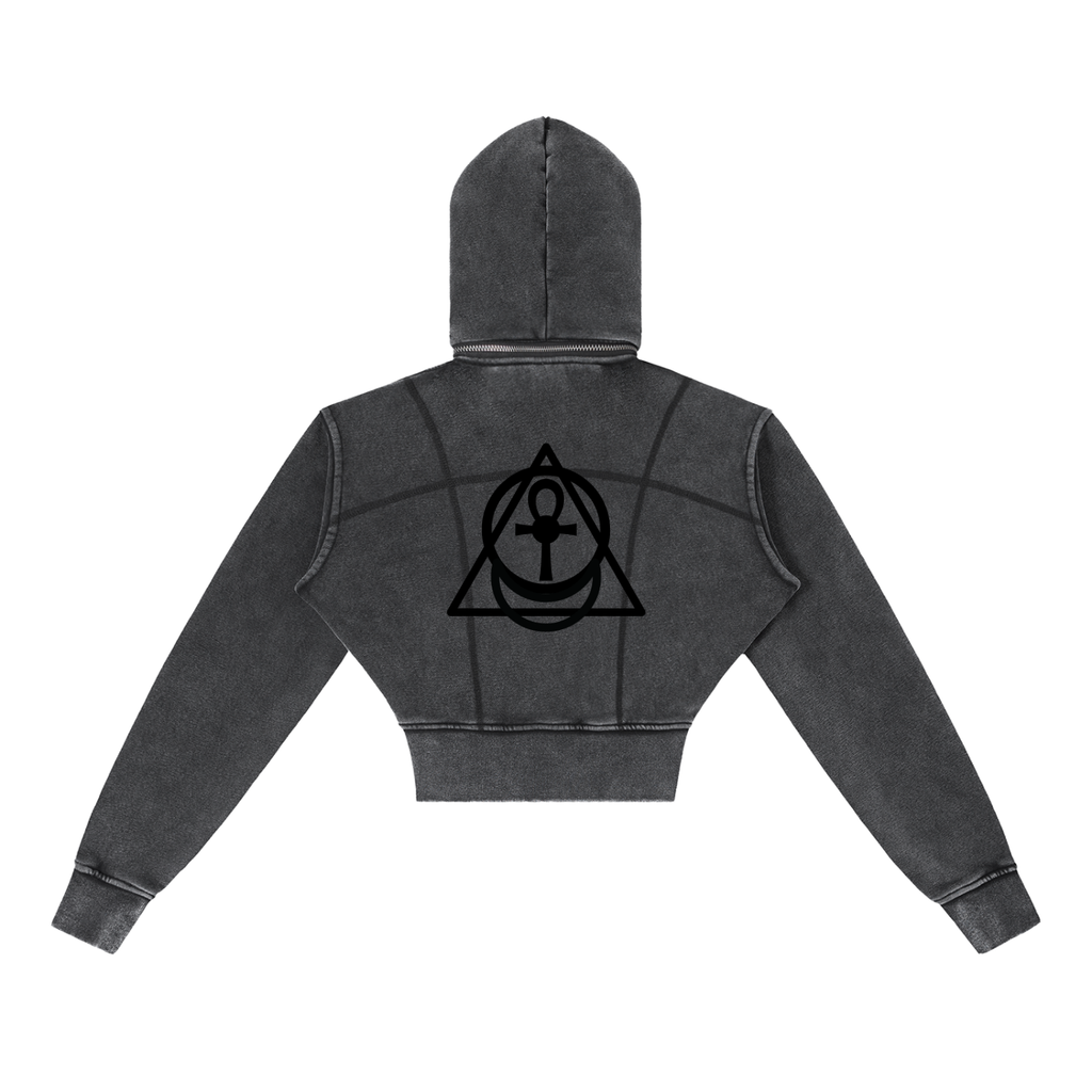 "Michelle.Set" Essentials Cropped Fleece Hoodie