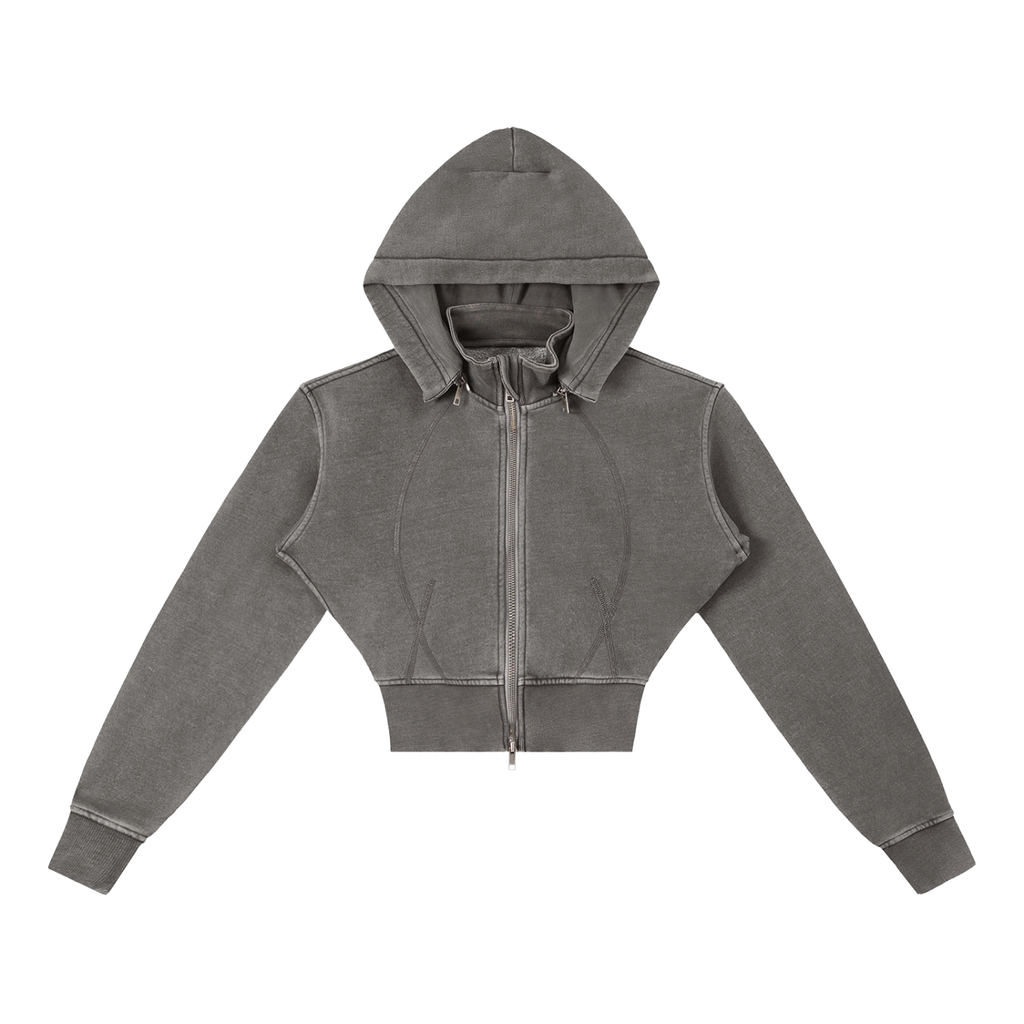 "Michelle.Set" Essentials Cropped Fleece Hoodie