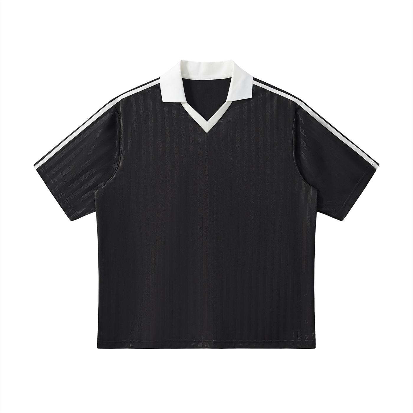 "77" Contrast Collar Striped Soccer Jersey