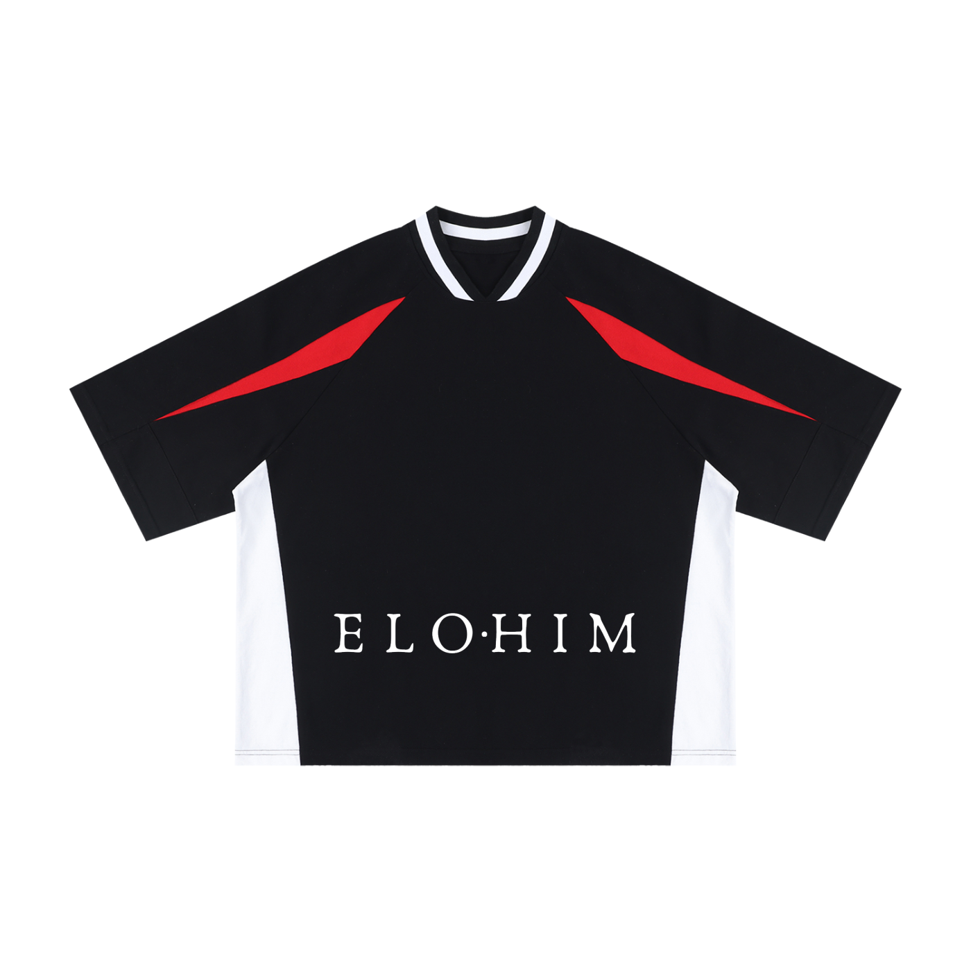 "Trials" ELO.HIM Unisex Oversized Color Block V-Neck T-Shirt