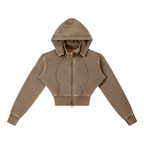 "Michelle.Set" Essentials Cropped Fleece Hoodie
