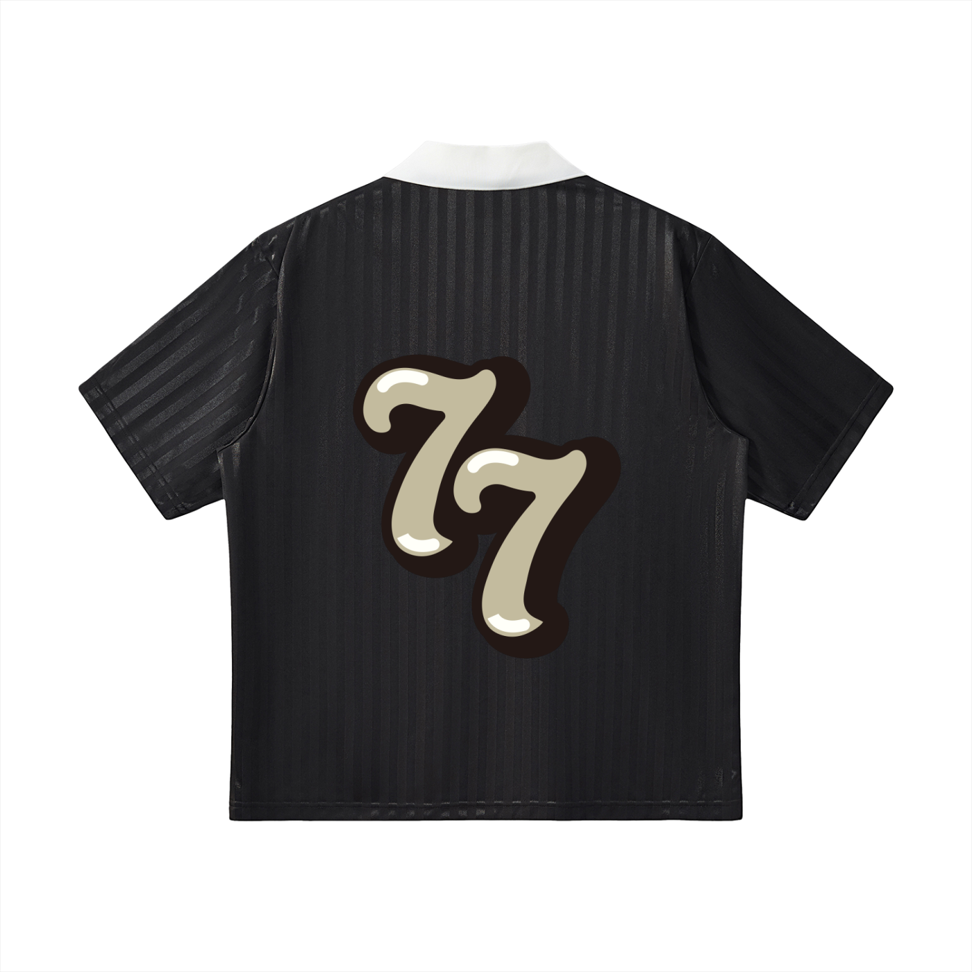 "77" Contrast Collar Striped Soccer Jersey