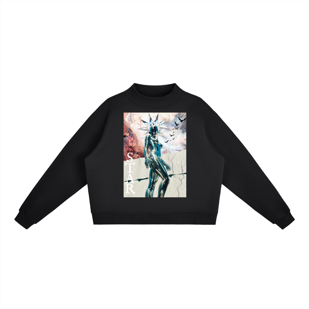 STARCHILD Fleece Mock-Neck Crew Sweatshirt