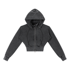 "Michelle.Set" Essentials Cropped Fleece Hoodie
