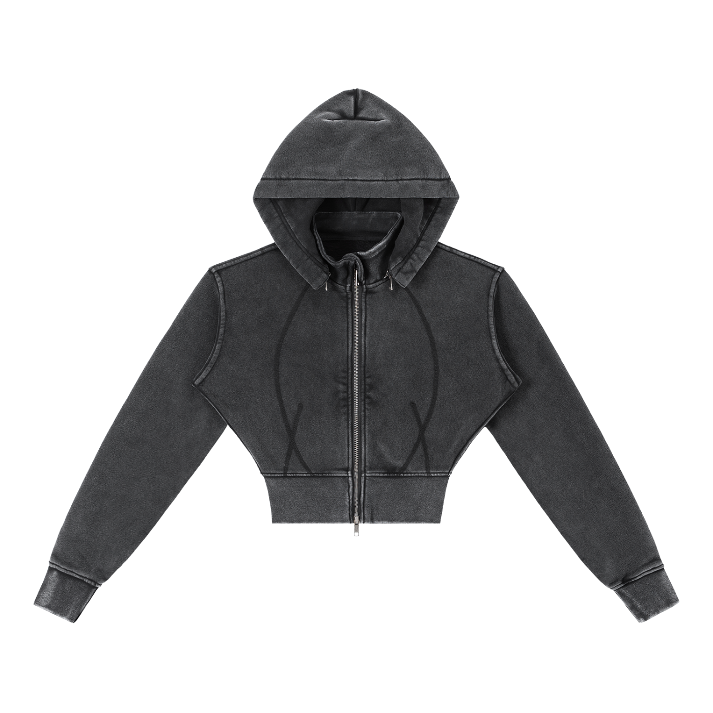 "Michelle.Set" Essentials Cropped Fleece Hoodie