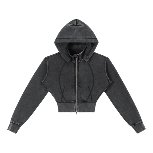 "Michelle.Set" Essentials Cropped Fleece Hoodie